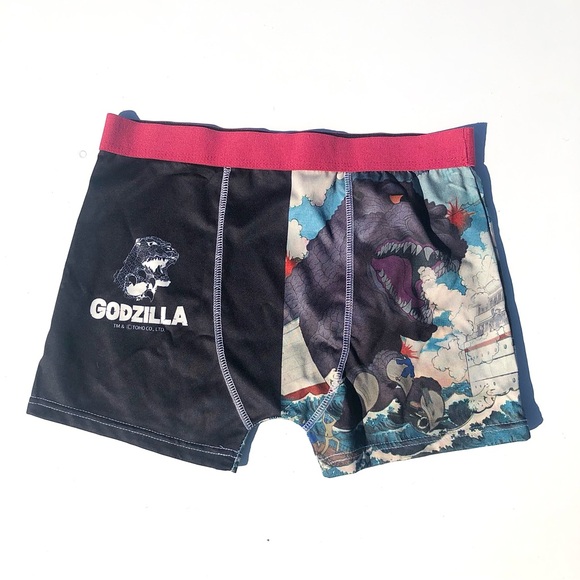 Kids Godzilla Boxer Briefs - Black And Pink Size Youth Large Boys - Picture 1 of 12